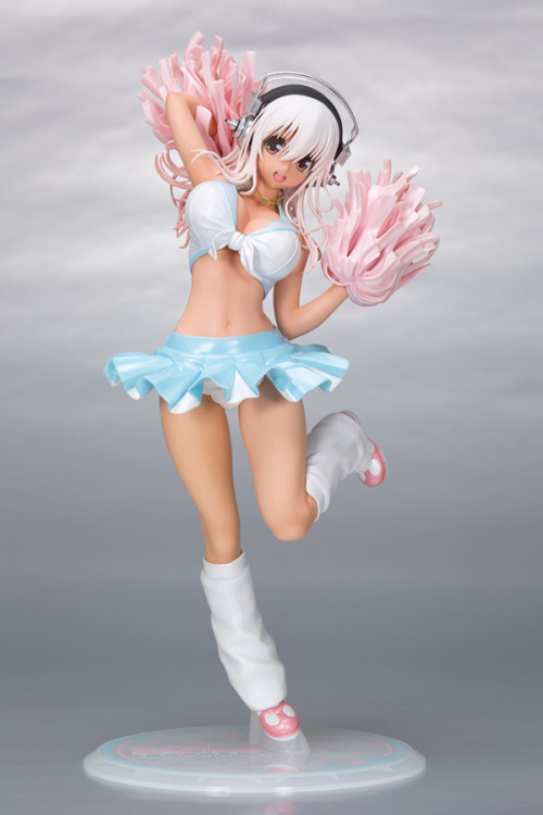 supersonicrocking:  This is the latest Sonico figure from Orchidseed: Super Sonico Cheerleader Ver. - Sun*Kissed - A recolour of their previous Cheerleader Ver. piece from 2014. As before it is a 1/6 scale, PVC figure standing at 305mm tall. This figure