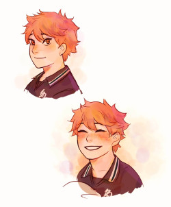 noranb-artstuffs:  Hinata’s smile is usually radiant but sometimes it comes slowly, softly (and then Kageyama dies) Quick thingie for aweekofkagehina, Day 4 - Bloom 
