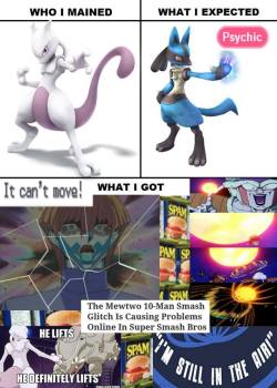 I dunno if this is pandering or not, but Mewtwo sucks almost as much in SSB as he did in Melee. He’s just an absolutely terrible character. 