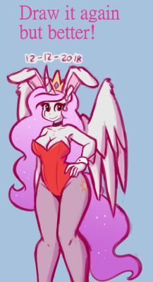 Drawin’ it again but better~Pink mane Celestia