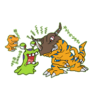 albruce-jzcruzer-captainx:  Garurumon x Greymon Digimon Mini
