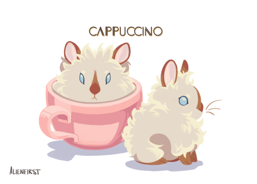 aronjshay:alienfirst:All of the coffee bunnies! Posting them all together as I’ll have them availabl