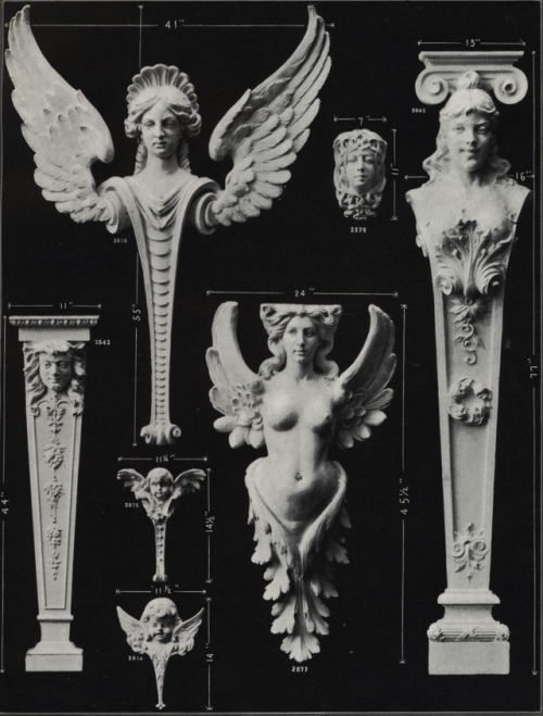 nemfrog:“Caryatids and heads.” Illustrated catalogue of plastic ornaments cast in plaster for interi