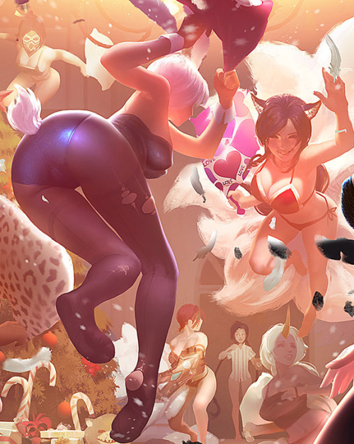 league-of-legends-sexy-girls:    Pillow fight   