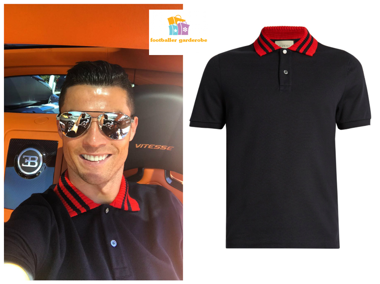 F❤️❤️TBALLER GARDER❤️BE — Cristiano Ronaldo wore: Gucci Men's Blue  Contrast