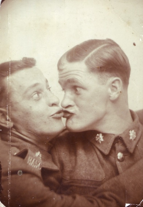 eliotss:charles-hardin-holley:A WWII soldiers photo-booth collection c.1942#i think it is very impor