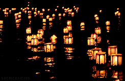  Tōrō nagashi (灯籠流し Tōrō = lantern / nagashi = cruise, flow) is a Japanese ceremony in which participants float paper lanterns down a river. This is primarily done on the last evening of the Bon Festival, festival based on the belief that