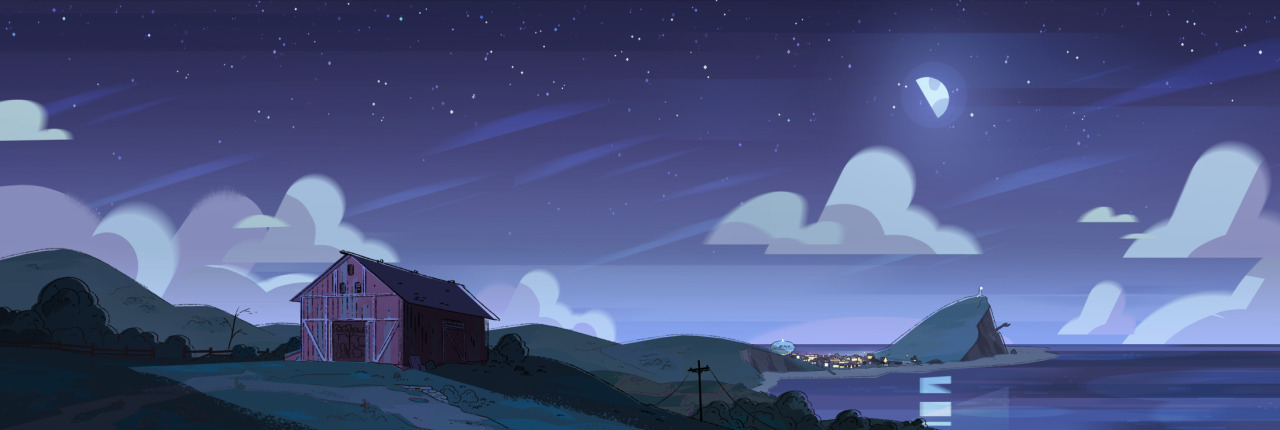 A selection of Backgrounds from the Steven Universe episode: Space Race Art Direction: Elle