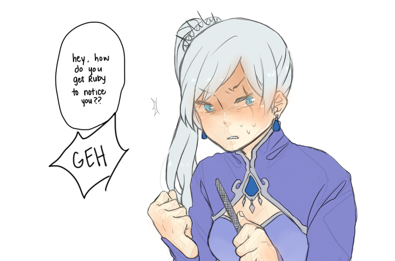 jiyeong:useless lesbian baby ilia asking useless lesbian senpai weiss for advice