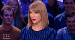 newyorkedtay:  Taylor’s reaction to a French interviewer calling her the girl of his dreams on Le Grand Journal (x) 