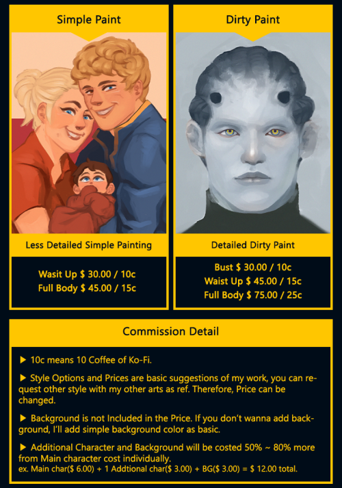 Commission is open! till I get a job, it’ll be opened.you can pay me through  Paypal or K