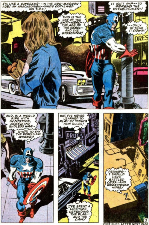 weareadventurers: Captain America v. the 60s“Between Captain America #120 and #130, Steve Roge