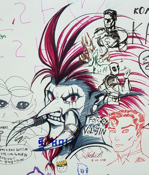 Drawing a mural in Seoul Comic Con!I MISS YOU VOL’JIN