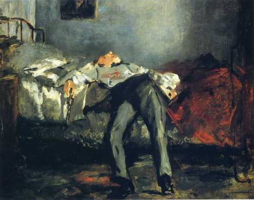 artist-manet: The Suicide, 1880, Édouar ManetMedium: oil,canvas