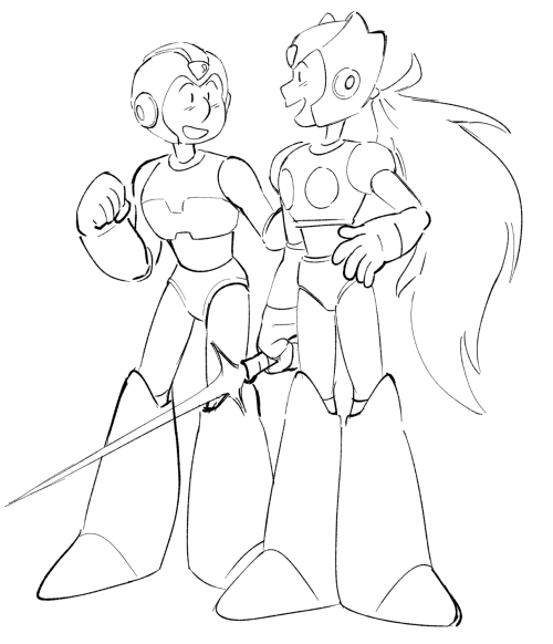 these are old at this point, but a while back i made a megaman au where the casts of mm classic and 