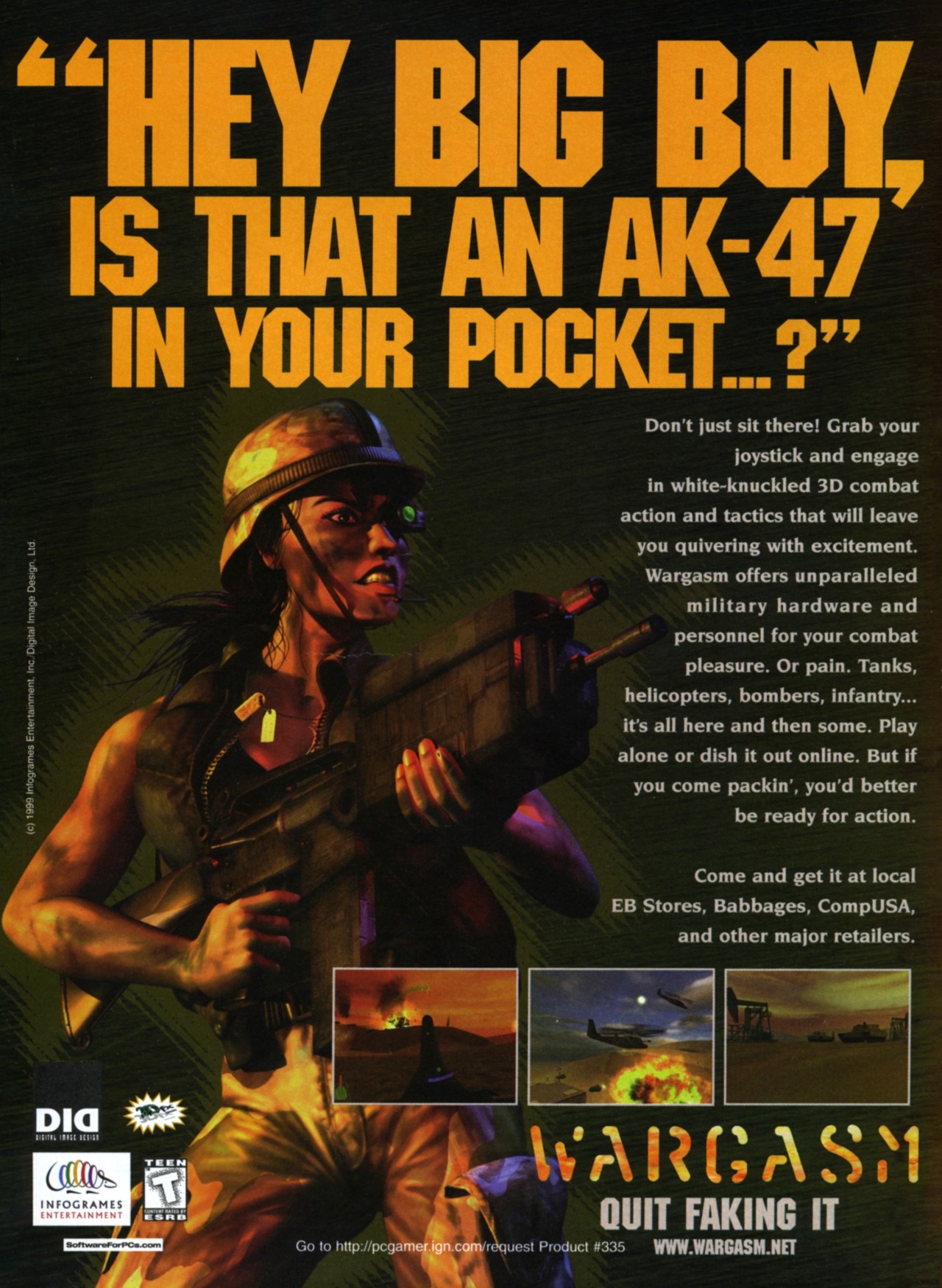 oldpcgads:  Yes. This was a real game: Wargasm 