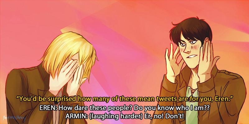 There’s a running joke in the studio that everytime Eren does the hand thing, someone