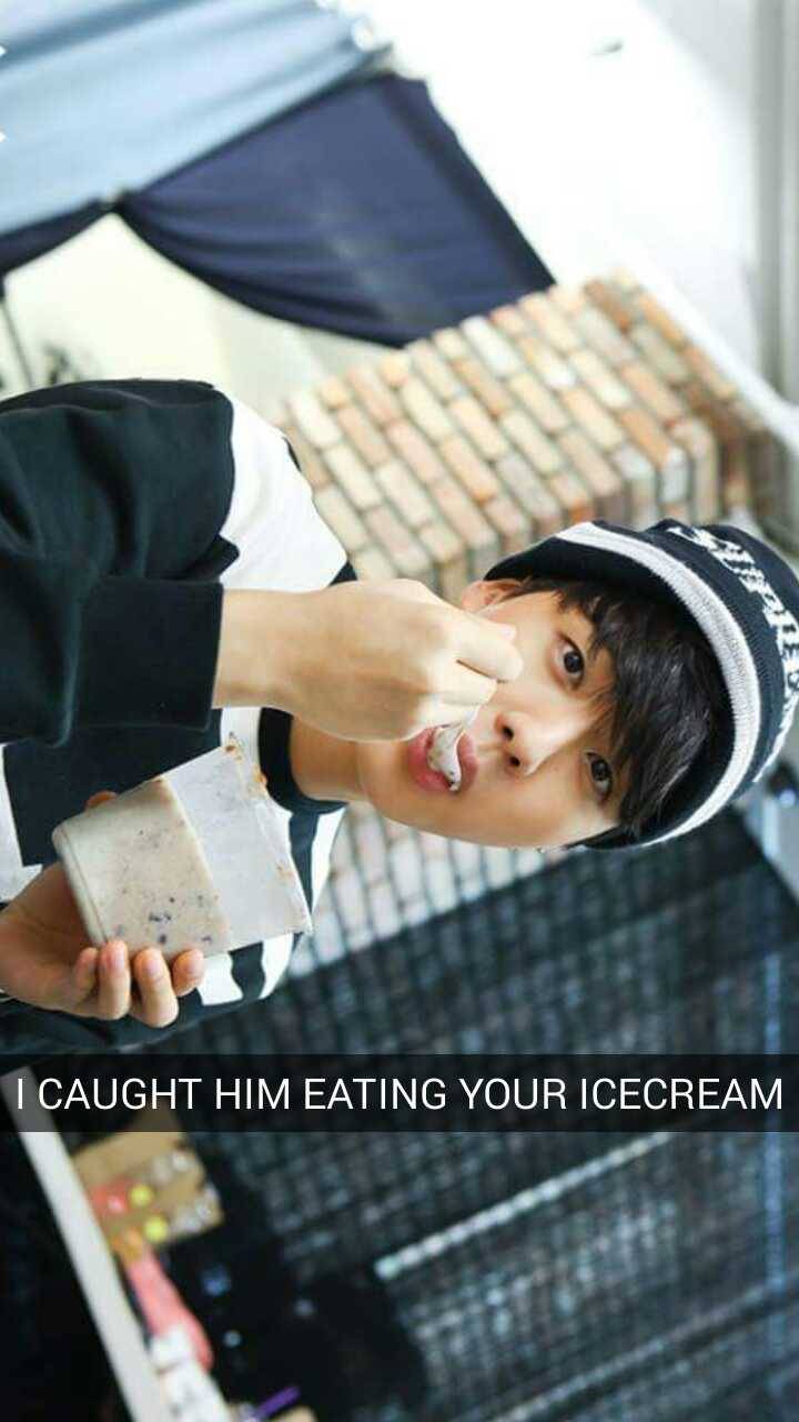 Imagine getting this Snapchat from one of the BTS members, as proof that your boyfriend, Jin, is the one that eats your ice cream while you’re at work and not one of them like he tells you.
-ellie