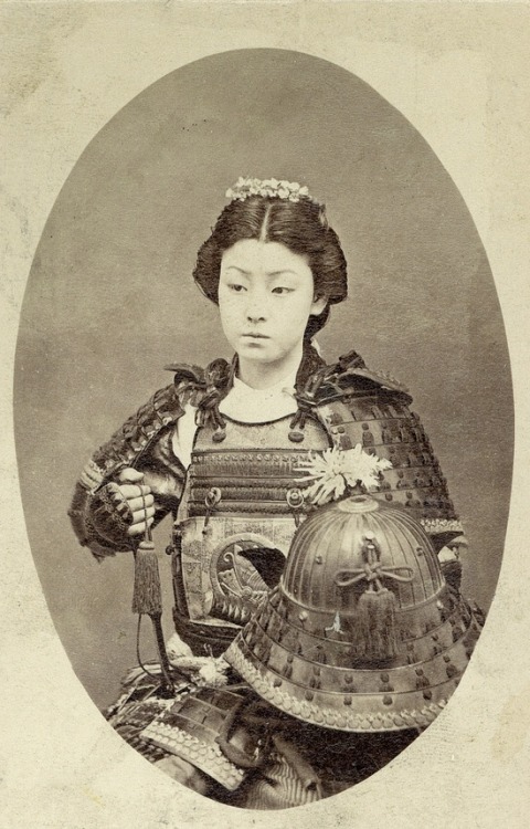historical-nonfiction: A rare vintage photograph of one of Japan’s upper-class women warriors, or on