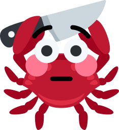 Crab Wielding Knife, Crab Blushing, Crab Wielding Knife And Blushing