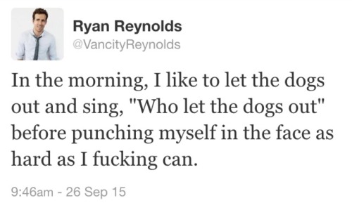 thebaconsandwichofregret:  dallonxweekes:  Is Ryan Reynolds even real  Dude’s been trying to play Deadpool for 11 years, that kind of thing does stuff to a man 