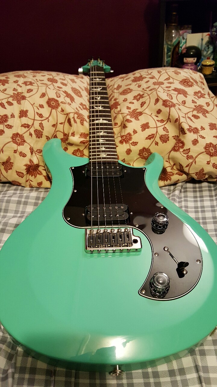 new graphite parts and seymour duncan sentient and pegasus. Its a beast now.