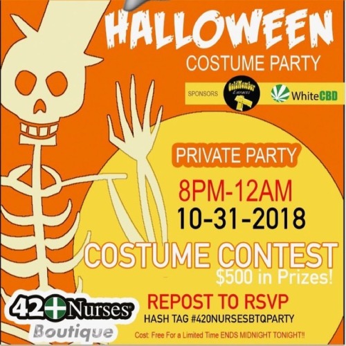 Tonight come joint us … October 31 2018 come to our halloween Private Party 8PM -12 AM to rsv