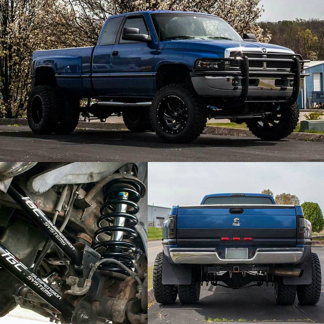 TGC SUSPENSION SYSTEMS — 1996 Blue Ram 3500 Dually we installed our 5 Best Shocks For Dodge Ram 3500 Dually