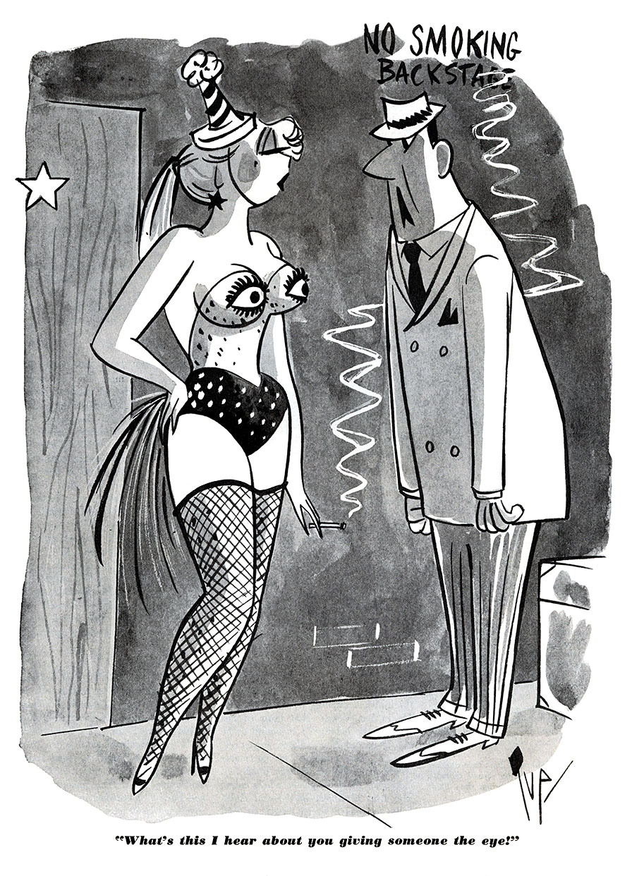  Burlesk cartoon by  Bob “Tup” Tupper.. Scanned from the May ‘56 issue of
