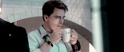 disastrousalacrity:  Suspicious Jack is suspicious.  What’s in that coffee, Ianto?
