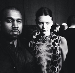 cartixr:  jenner-news:  Kendall and Kanye backstage today at the Givenchy show.   .