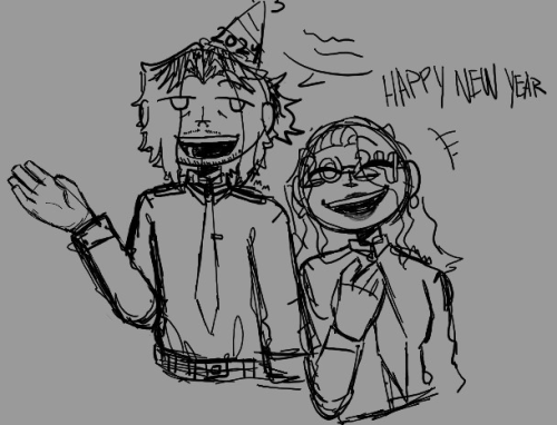 Emo Cop And Girlboss Sergeant Celebrating New Years