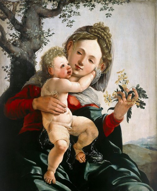 Jan van Scorel. The Madonna of the field flowers. 16th century. Gemäldegalerie, Berlin.