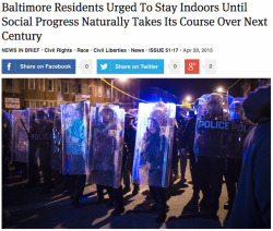 theonion:  Baltimore Residents Urged To Stay