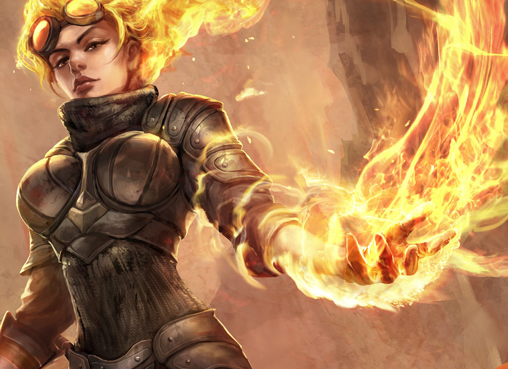 cyberclays:   Chandra Nalaar  - Magic: The Gathering fan art by  iVAN TAO “A practice.