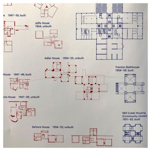 Plan comparison: Adler House (centre), Philadelphia; Louis I. Kahn, 1954 - 55 unbuilt. Image: Louis 