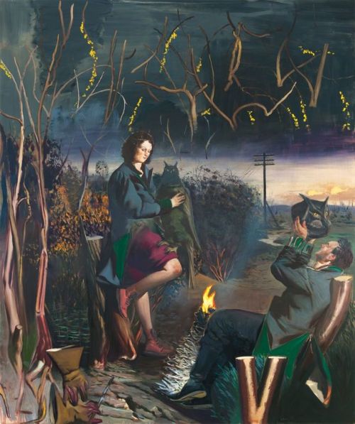 huariqueje: April Night    -   Neo Rauch,  2011   German,b.1960-   oil on canvas, 118 1/8” x 98 3/8”   