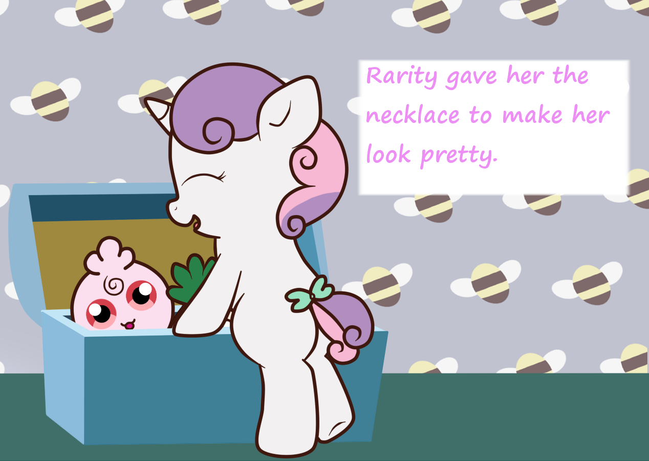 life-of-scootaloo:  Sweetie Belle: Scootsy really likes butterflies so big sis thought