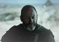 heavenly-helena:  Game of Thrones meme: 9 characters [6/9]⇒ Ser Davos Seaworth:  “An admiral without ships, a hand without fingers, in service of a king without a throne.”  