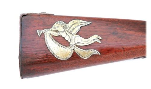 US Model 1816 flintlock musket with patriotic silver decorationsfrom Amoskeag Auction Co.