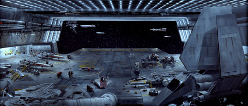 alwaysstarwars:  The extraordinary matte paintings used in the OT (Part 1 of 2) Paintings by Michael Pangrazio, Ralph McQuarrie and other talented LFL artists. 