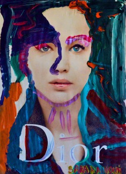 aubrhey:  Dior Campaign featuring Jennifer Lawrence - painted by Sara Rainoldi  ✧