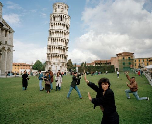 unearthedviews: ITALY. Pisa. The Leaning Tower of Pisa. From ‘Small World’. 1990.   © Martin Parr/Magnum Photos  