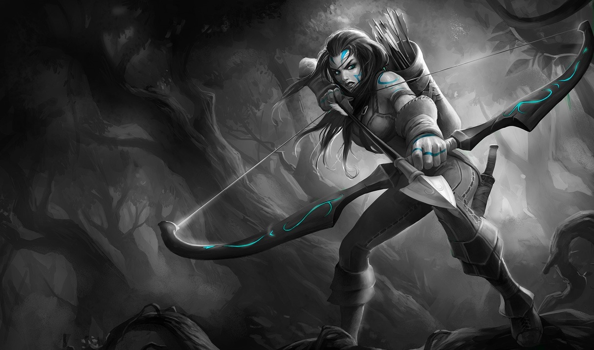 Monochromatic Splash Art: Woad Ashe by AODRG 