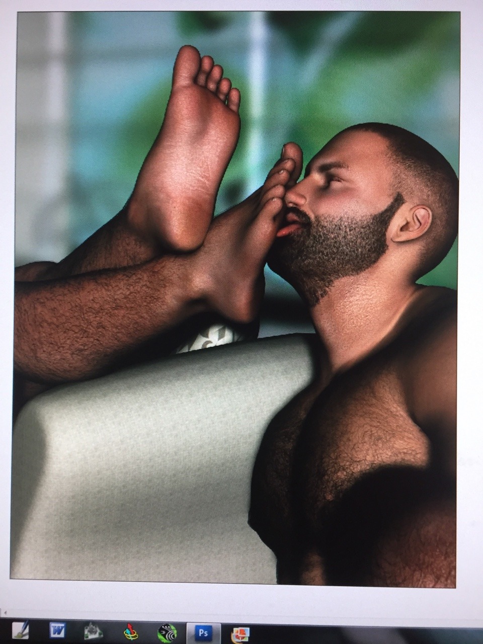 “Foot licking” Digital image, 2018