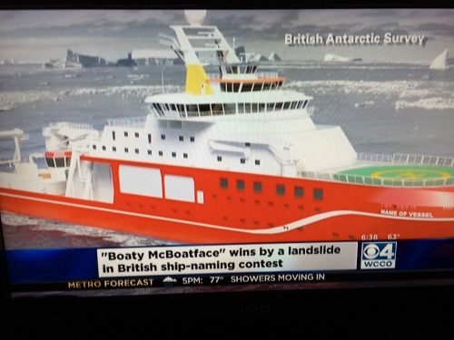 WHO LET TUMBLR DECIDE THE NAME OF THE BOAT?!?!