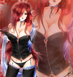 hentaifairytailx:  Superbe images hentai d’Erza ! Sexy et chaude elle se déshabille dans ce hentai kawaii de Fairy Tail