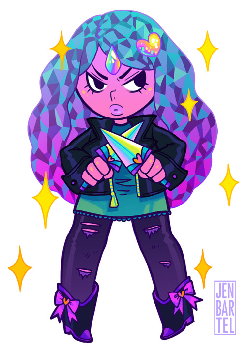 jenbartel:So I did the thing and made a Gemsona!!!!  Titanium Quartz, YEAH! ✨Guys, get a load of tha