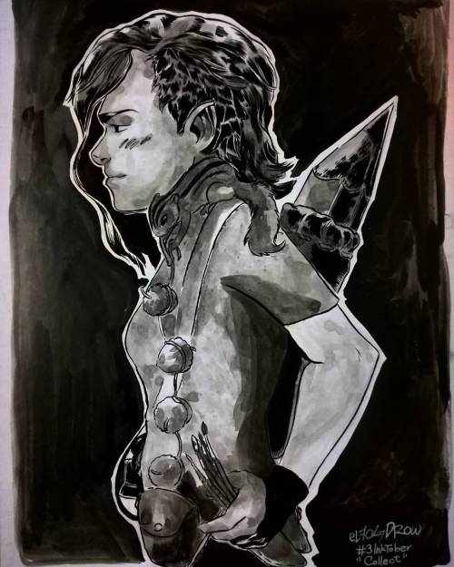 #inktober #inktober2016 thanks to my job I have this strange paper that works well with ink :3 yay &