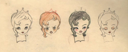 Early character designs for Snow White and the Seven Dwarfs